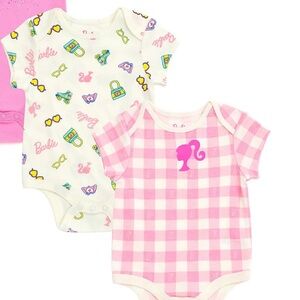 Barbie PACK OF 2 Baby Girl T-Shirt Onesies SIZE 3-6 MTHS Gently Used, No Flaws